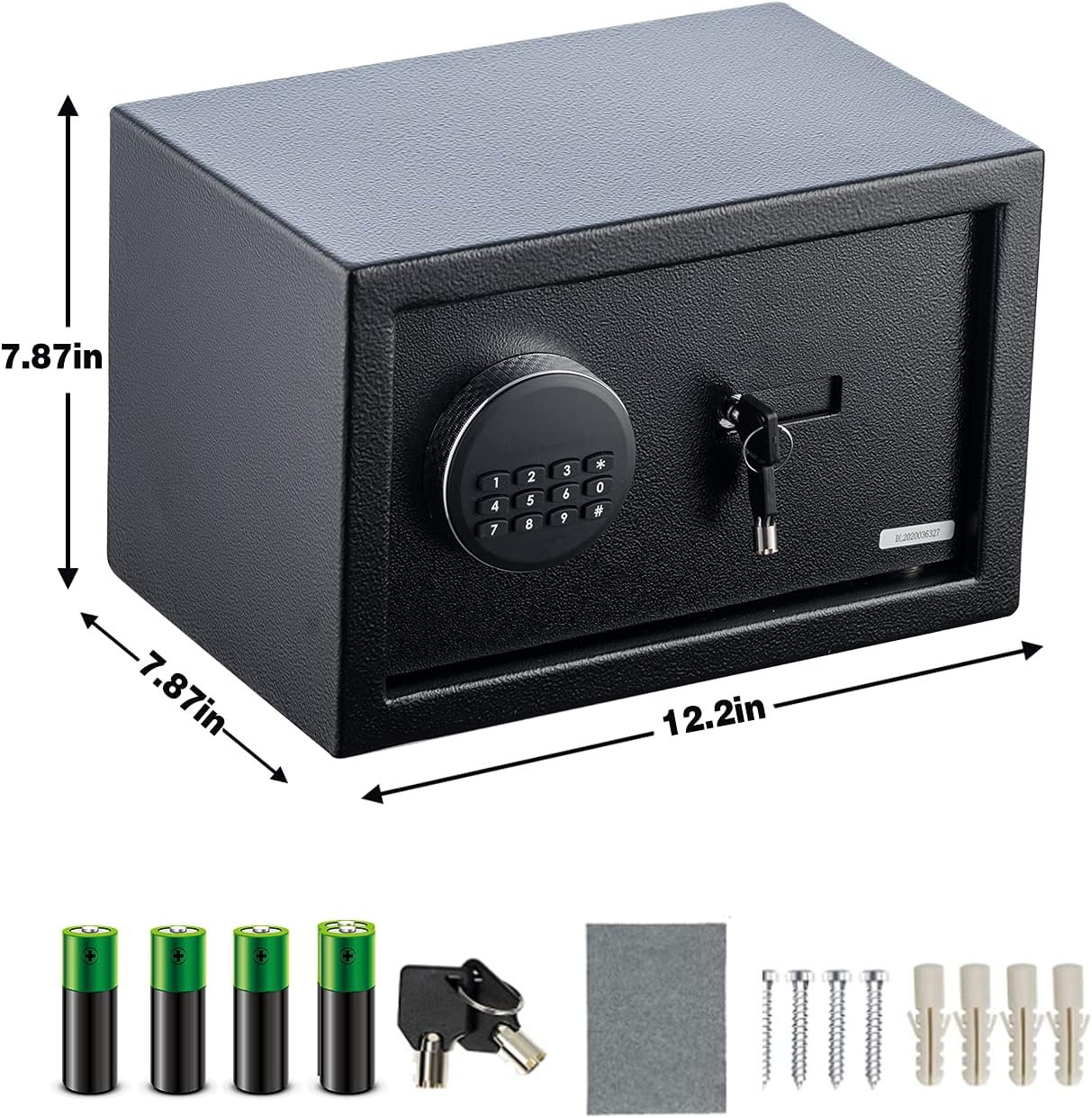 GnL Recsports Electronic Safe Box with Keypad & Keys, Money Lock Boxes, Safety Boxes for Home, Office, Hotel Rooms,Business, Jewelry, Gun, Cash, Steel Alloy Drop Safe 12.2" x 7.87" x 7.87'' (25 S)